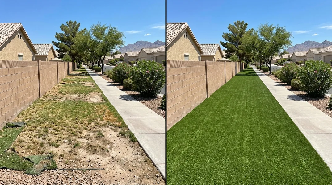 Result artificial grass installation in Las Vegas - Las Vegas Turf Installation