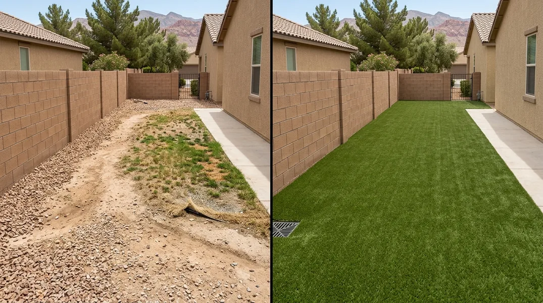 Result artificial grass installation in Las Vegas - Las Vegas Turf Installation