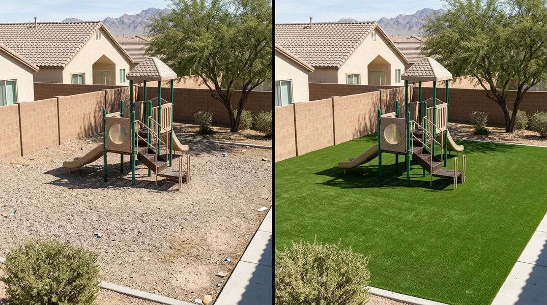 Result artificial grass installation in Las Vegas - Las Vegas Turf Installation